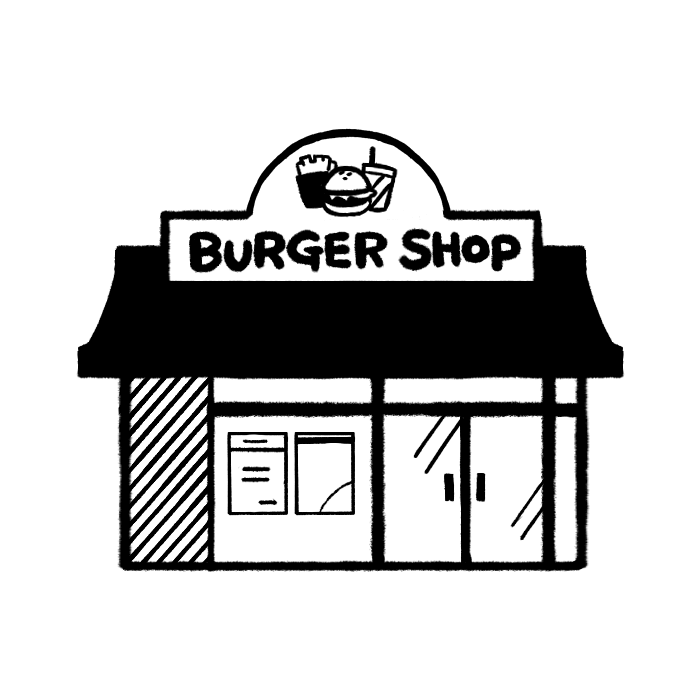 ハンバーガーショップのイラスト素材 ゼロサンイラストレーション