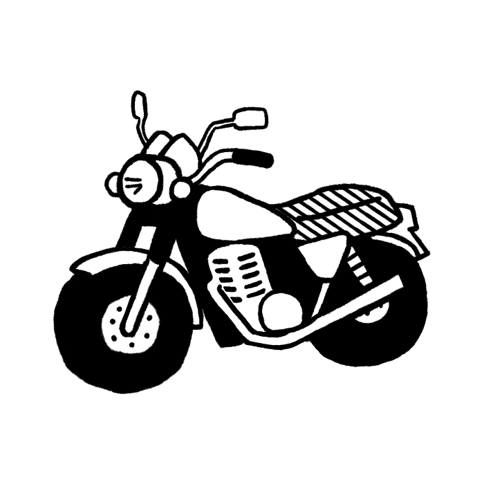 中型バイクのイラスト素材 ゼロサンイラストレーション