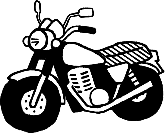 中型バイクのイラスト素材 ゼロサンイラストレーション