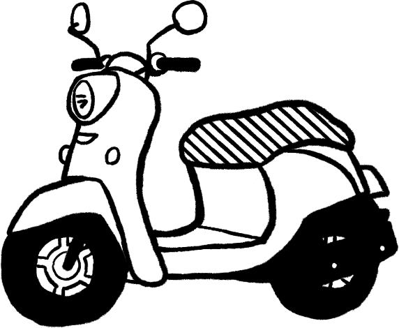 原付バイクのイラスト素材 ゼロサンイラストレーション